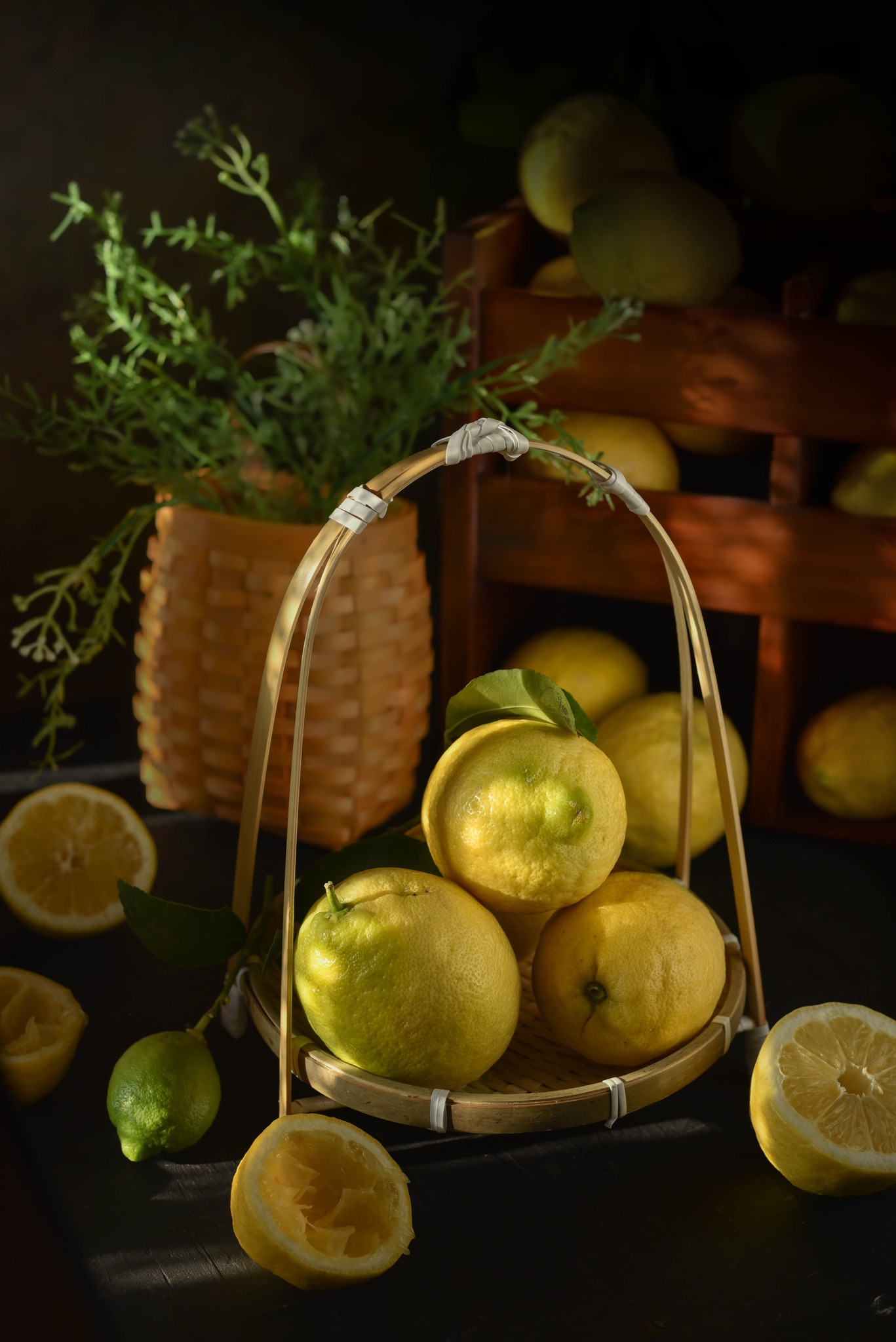 Lemons in a basket